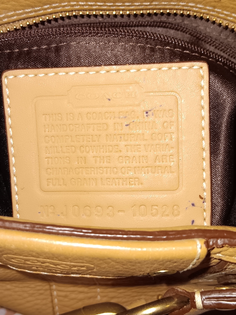 Coach Brown Tan Leather Shoulder Bag with Gold Hardware - Picture 2 of 6